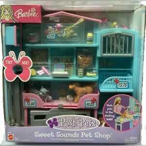 Mattel Barbie Posh Pets Sweet Sounds Pet Shop W / Accessories NEW